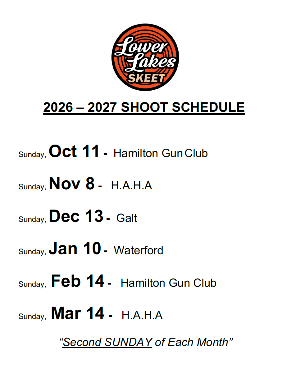2026–2027 shoot schedule